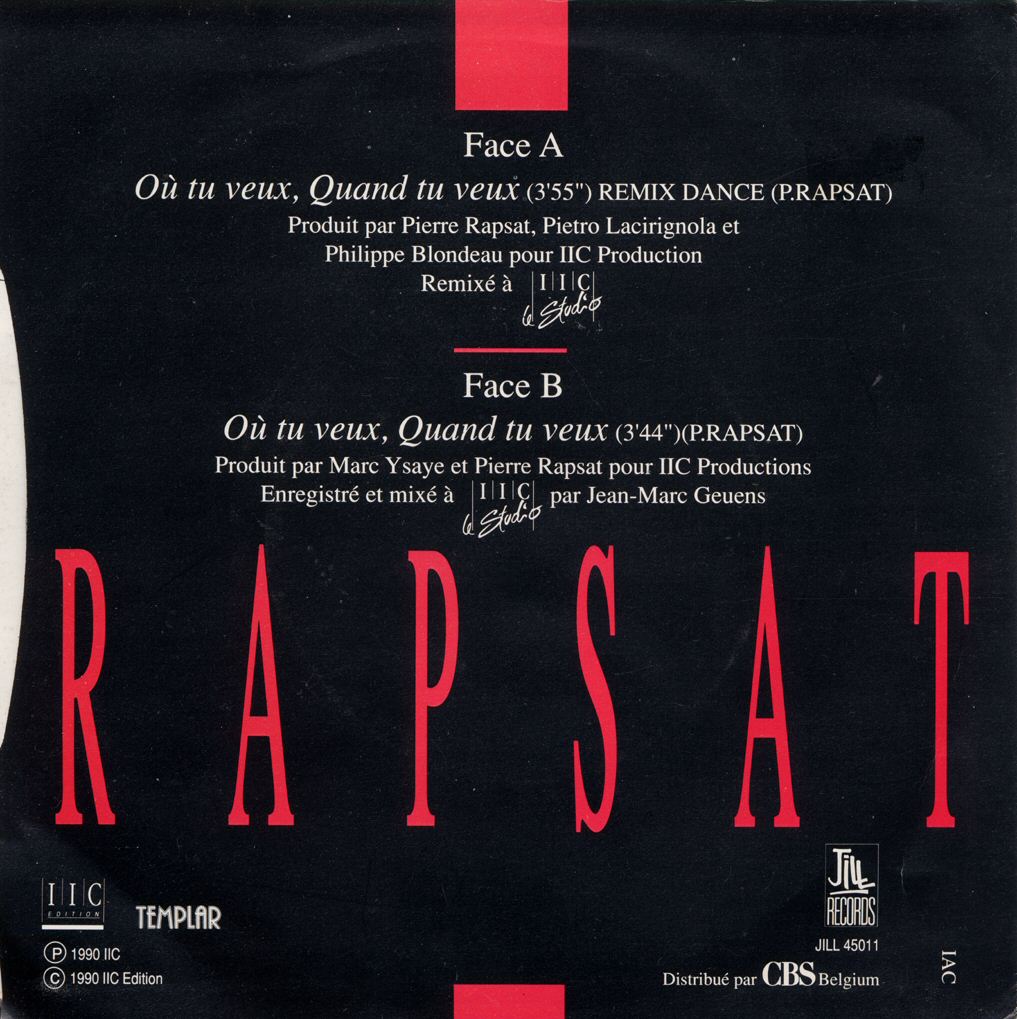 Où tu veux, quand tu veux (REMIX) 45T A